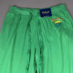 Polo Ralph‎ Lauren Lounge Pants Mens Medium Green Sleep Jogger Cuffed Drawstring